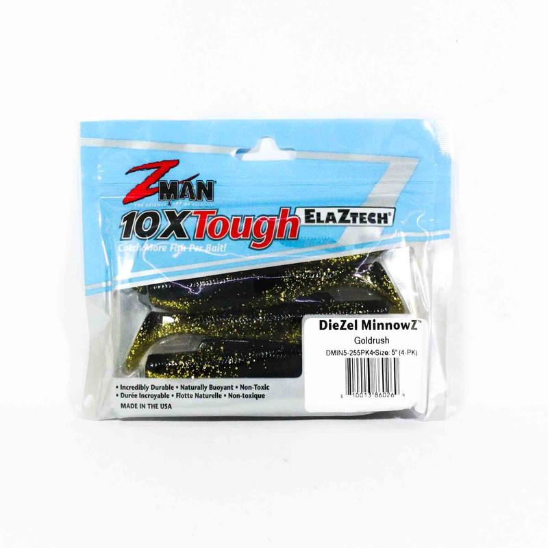 Zman Soft Lure Diezel MinnowZ 5 Inch 4/Pack Gold Rush (0269)