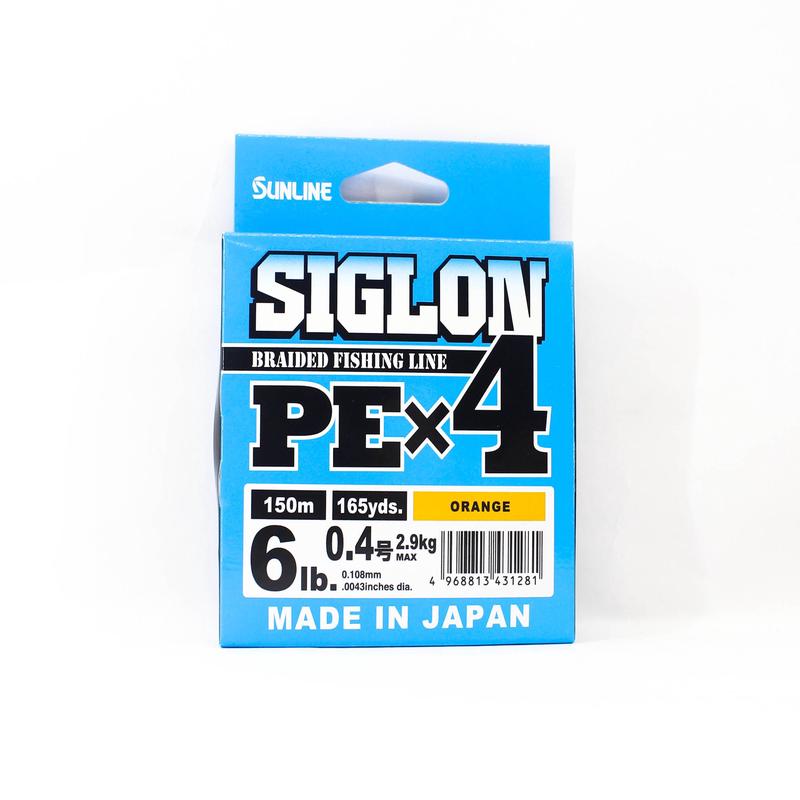 Sunline P.E Line X4 Siglon 150M P.E 0.4 6LB Orange (1281)