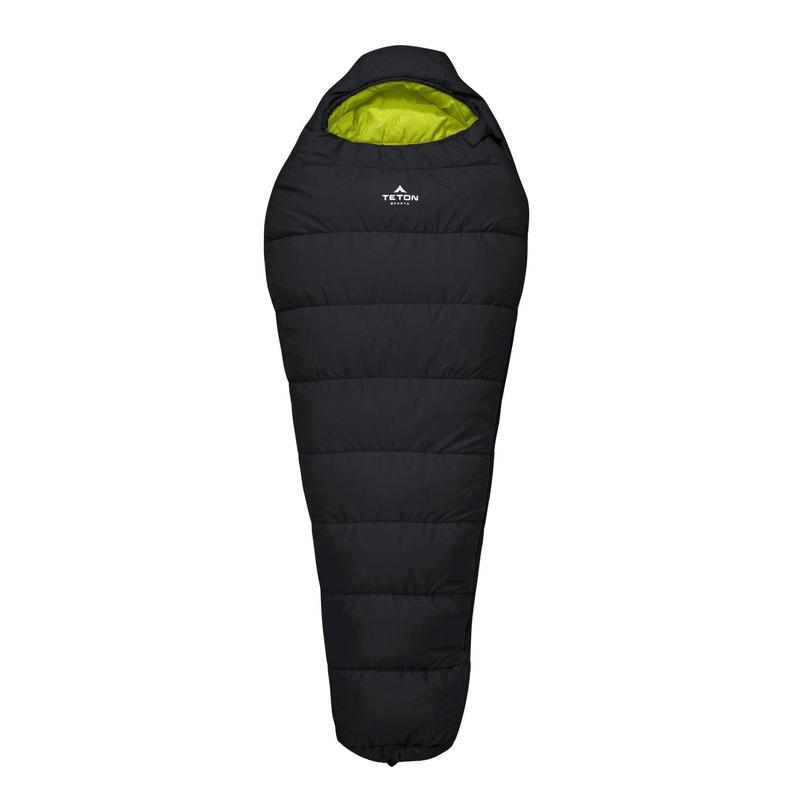 Teton Sports LEEF -18c/0f Mummy REGULAR Sleeping Bag in Black/Sage