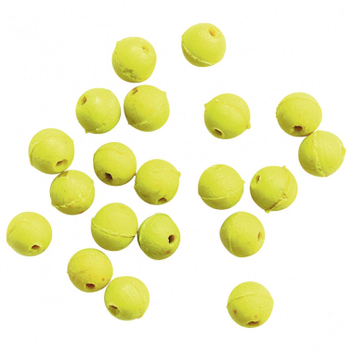 Rubber beads (round, yellow, 8 mm)