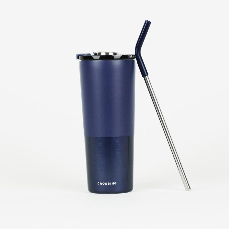 Crossing Volt Insulated Stainless Steel Straw Tumbler 710ML - Ink Blue