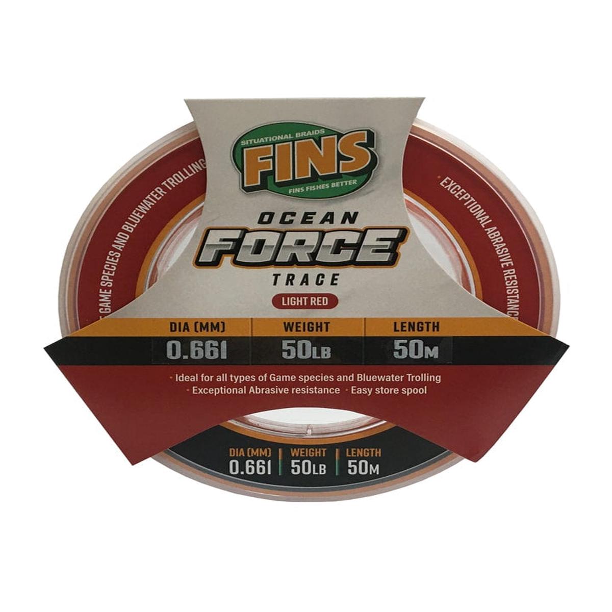 FINS OCEANFORCE TRACE 50M 150LB RED