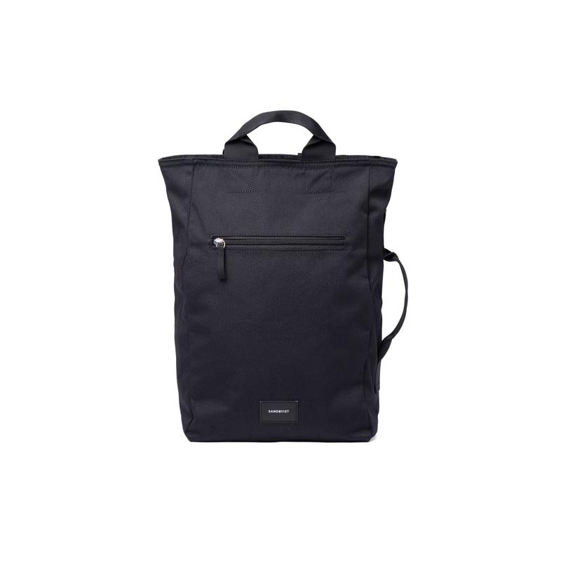 Sandqvist Tony Vegan Backpack - Black W/ Black Webbing
