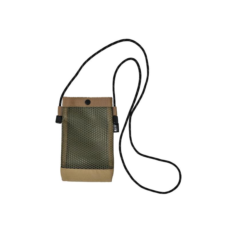 KiU Water Repellent Paracord Mesh Mini Sacoche Sling Pouch (Beige)