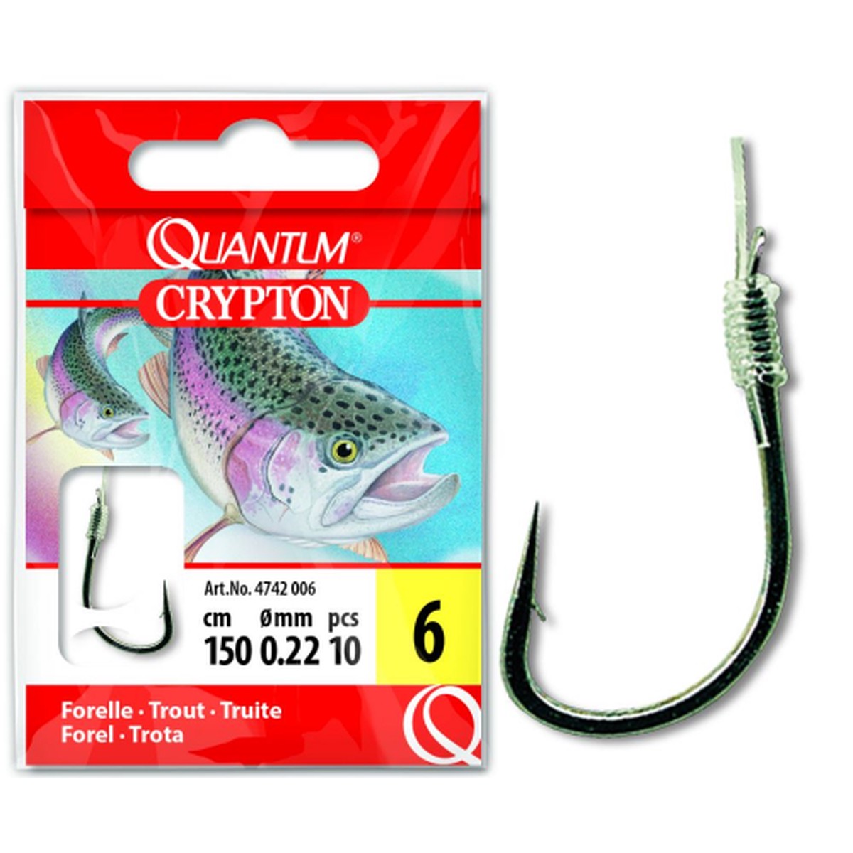 Quantum Crypton Trout Hook-to-Nylon Black Nickel