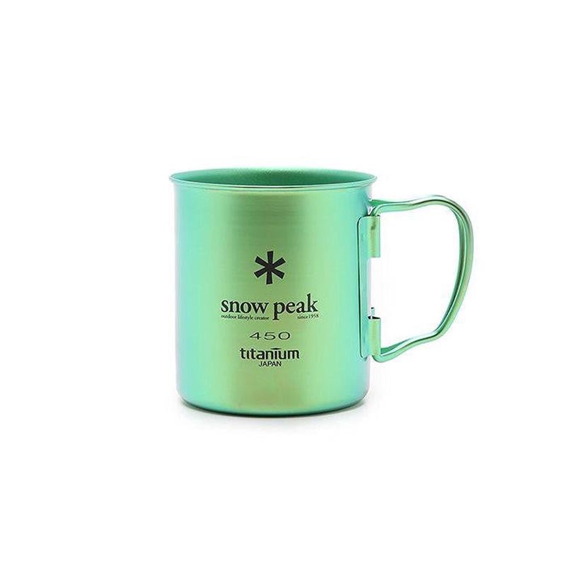 Snow Peak Titanium Single Wall Mug Green 450ml MG-043GR