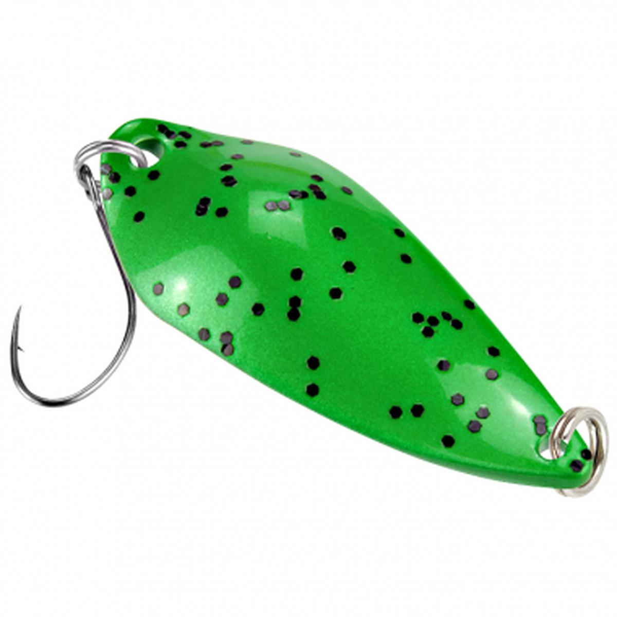 Trout Spoon Rock (4.2 g, Green Glitter/White)