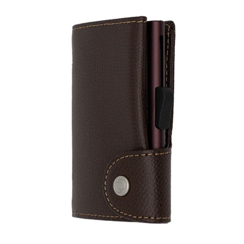 C-Secure Italian Leather Wallet With Brown Cardholder (Tabacco)