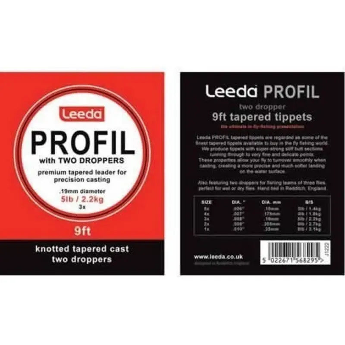 Leeda Profil With 2 Droppers .19Mm 3X9Ft 5Lb