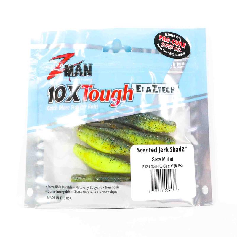 Zman Soft Lure Jerk ShadZ 4 Inch 5/Pack Sexy Mullet (4537)