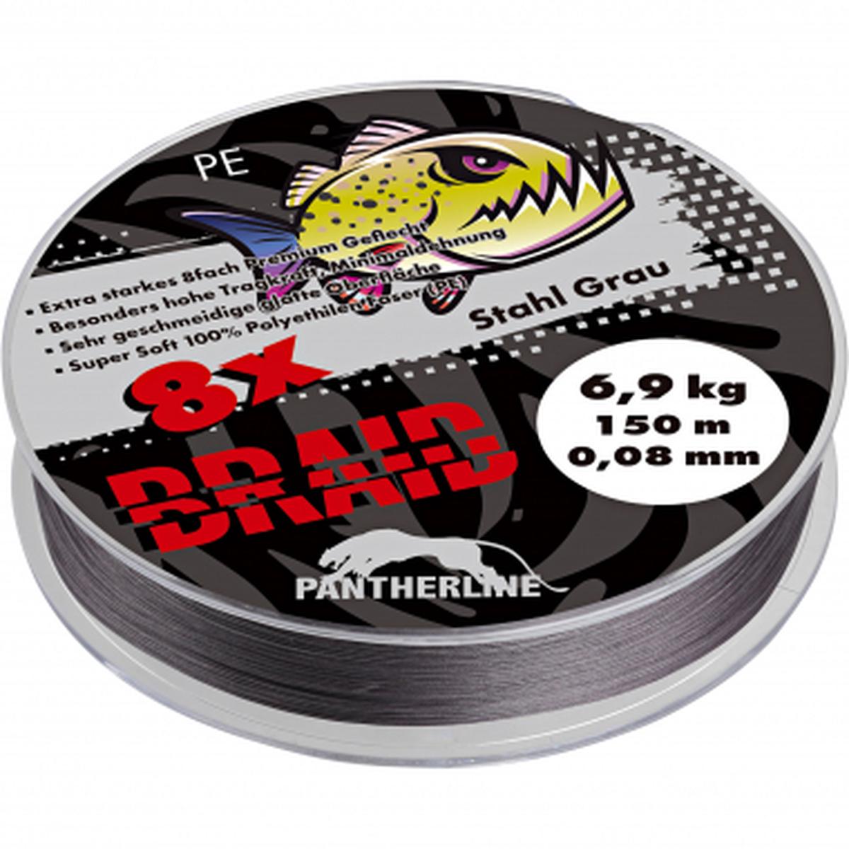 Pantherline Braid 8-strand braided (steel grey)