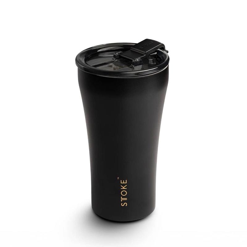 STTOKE Limited Edition 7th Anniversary Leakproof Ceramic Insulated Cup Powder Coating 12oz - Luxe Black