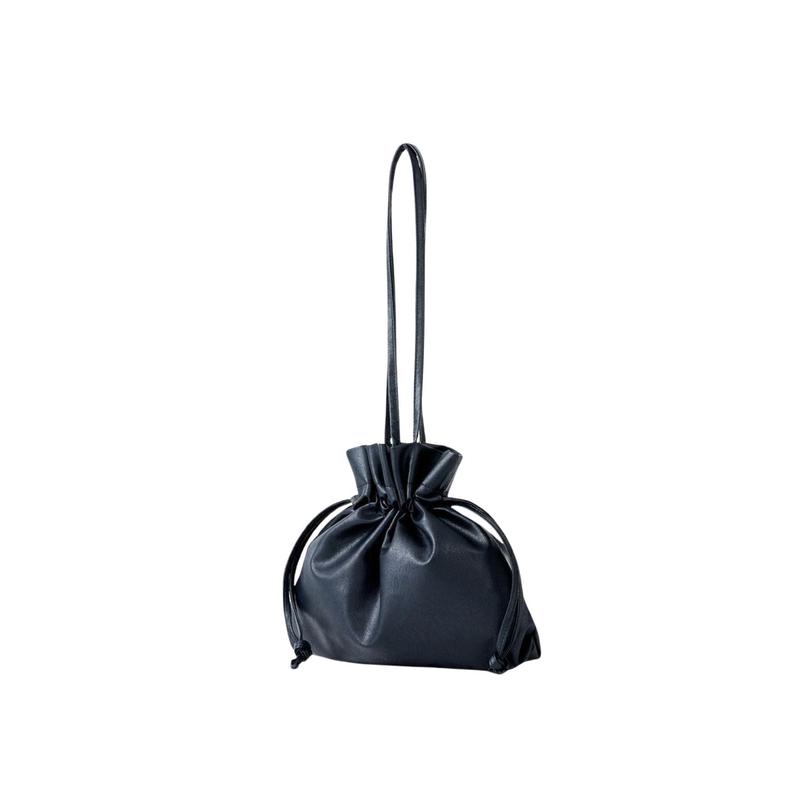 Legato Largo Washable Drawstring Mini Tote Bag (Black)