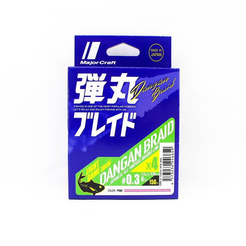 Major Craft Dangan Braid Line X4 150m P.E 0.3 Pink DBL4-150/0.3PK/6lb 6659