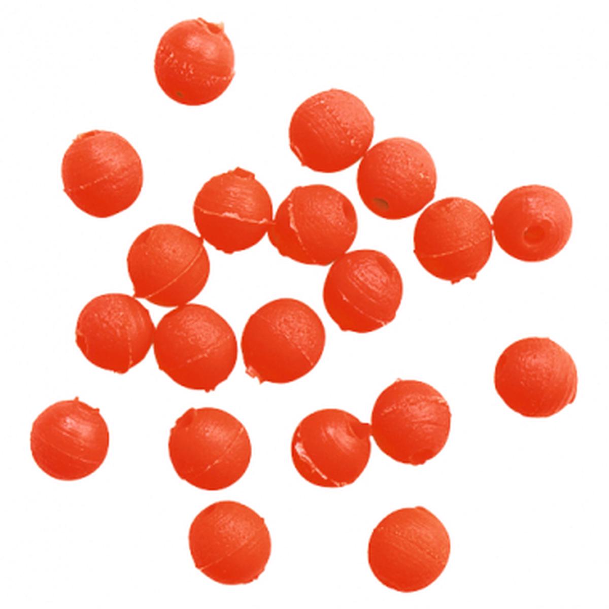 Rubber beads (round, orange, 6 mm)