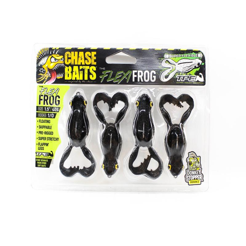 Chasebaits Flexi Frog 40 mm Floating Lure 4/Pack Black (4761)