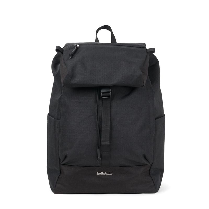Hellolulu Saro Utility Flap Backpack M Recycled (Charcoal Black)