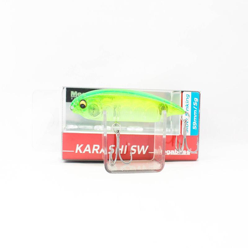 Megabass Karashi SW SS Slow 59 mm 5 grams Sinking Lure GP Glow Lime (0717)