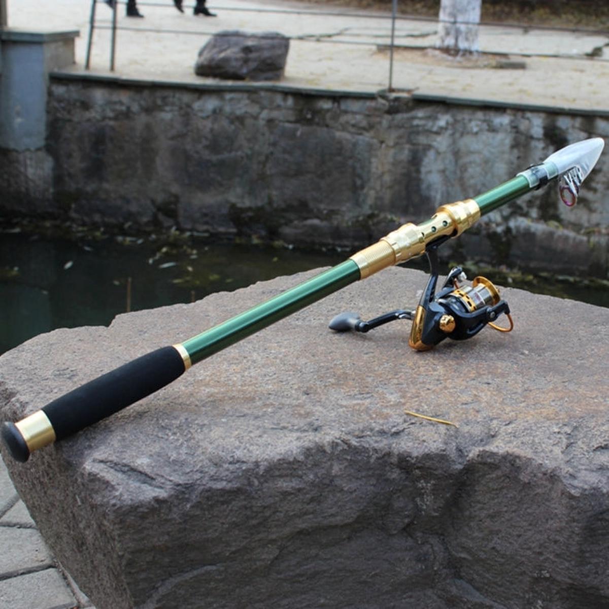 2.1m Carbon Pole Travel Portable Fishing Pole,Random Color Delivery