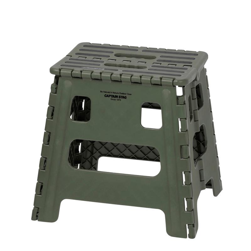 Captain Stag Plastic Folding Step Stool (M) Olive UW-1522