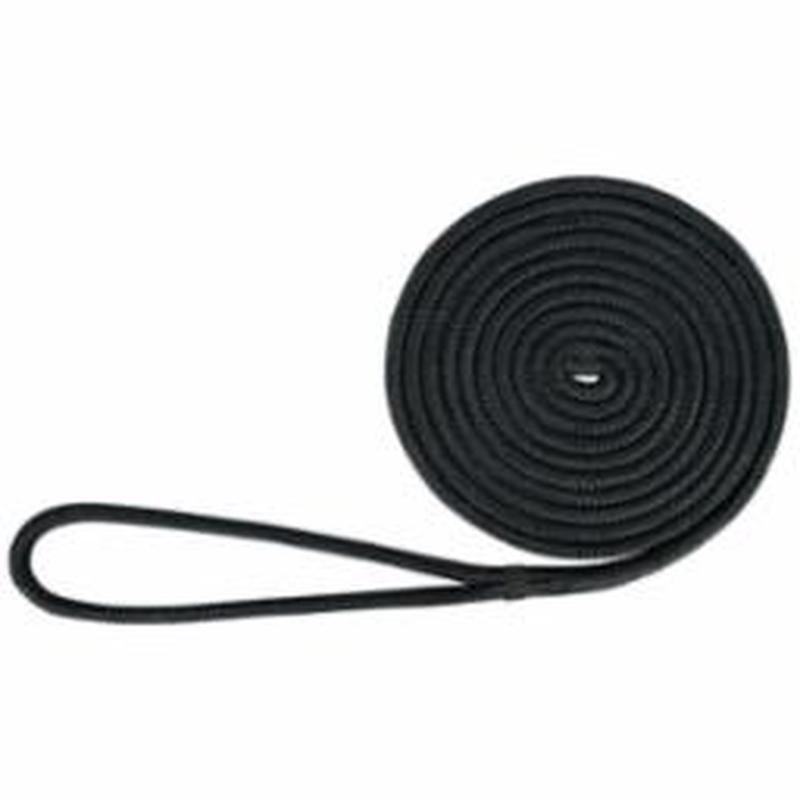 Extreme Max 3006.2108 BoatTector Double Braid Nylon Dock Line - 1/2" x 15', Black