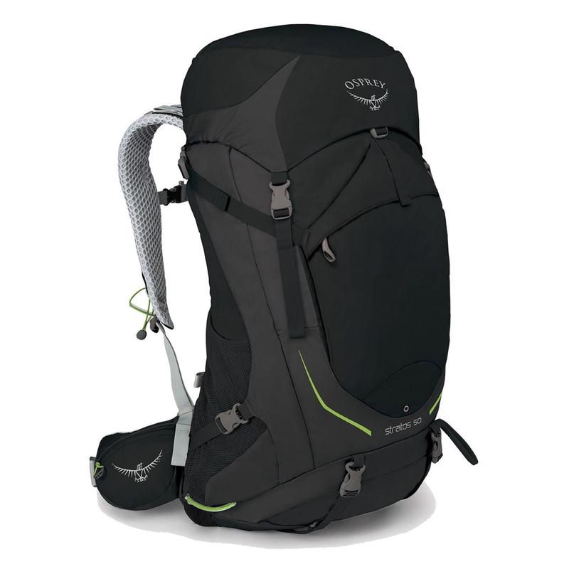 Osprey Stratos 50 Backpack - Small/Medium - Men's Light Backpacking (Black)