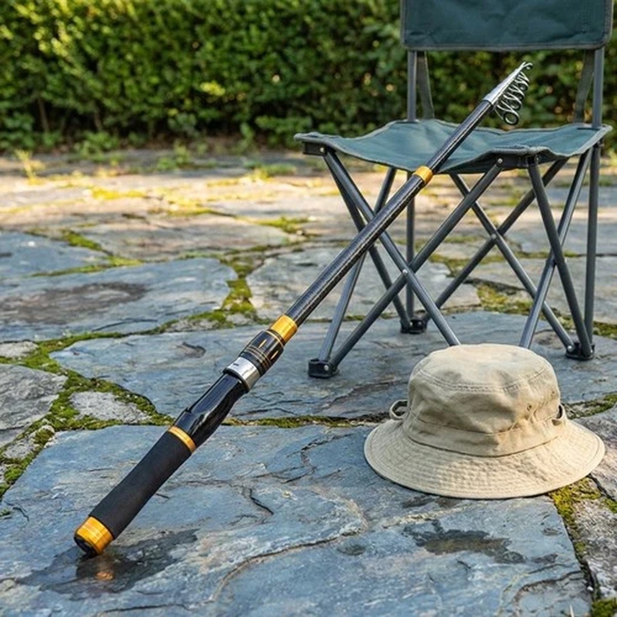Black FRP Telescopic Fishing Rod 2.1M or 1.6M Portable for Any Location