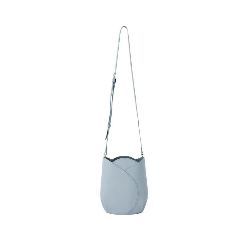 Legato Largo Tulip Faux Leather Series Mini Shoulder Bag (Blue Grey)