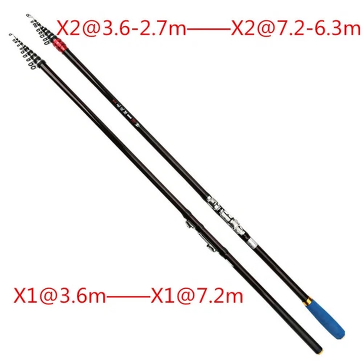 Travel carbon telescopic rock fishing rod pole saltwater ISO rod CW:40-80g