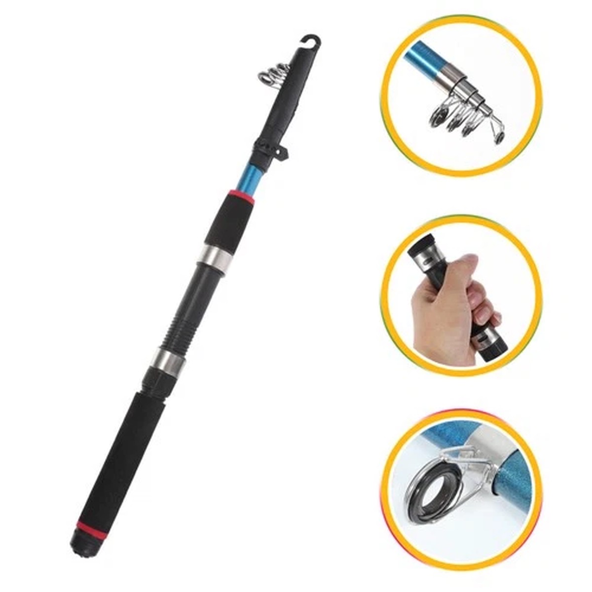 3 PCS Travel Telescopic Fishing Rod Poles Spinning Rods Saltwater