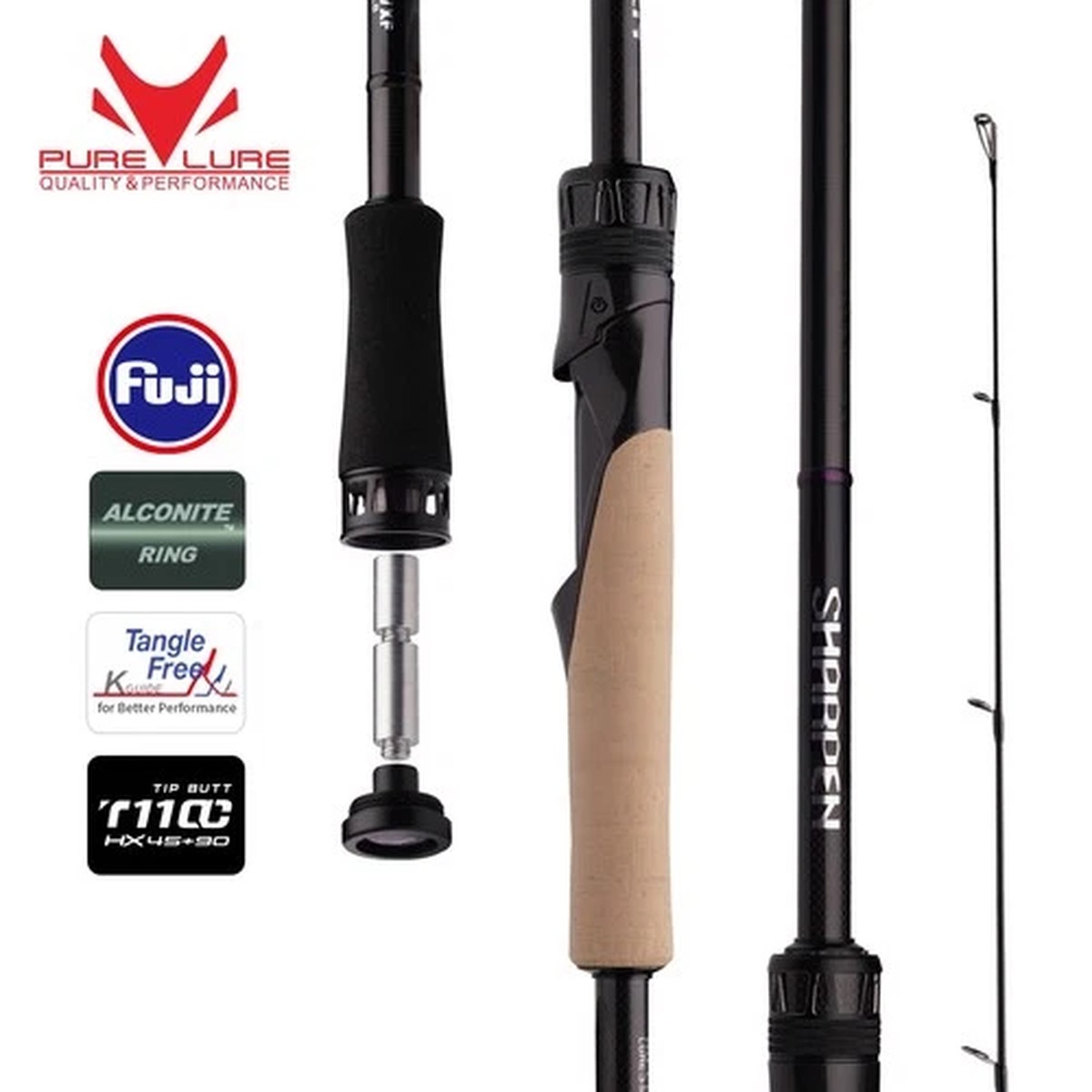 PURELURE SHARPEN PRO Versatile Fishing Rod Cast/Spin 2-Piece 5'6"-6'3"