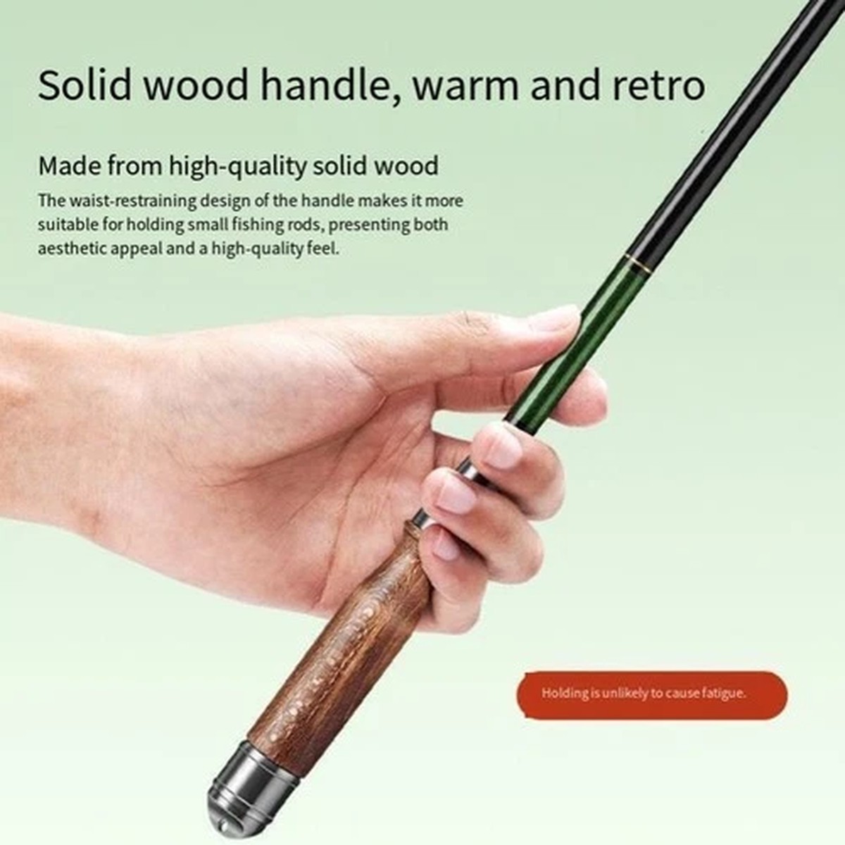 Lightweight Carbon Fibre Fishing Rod for Mini Travel 1.2m 1.5m 1.8m Green