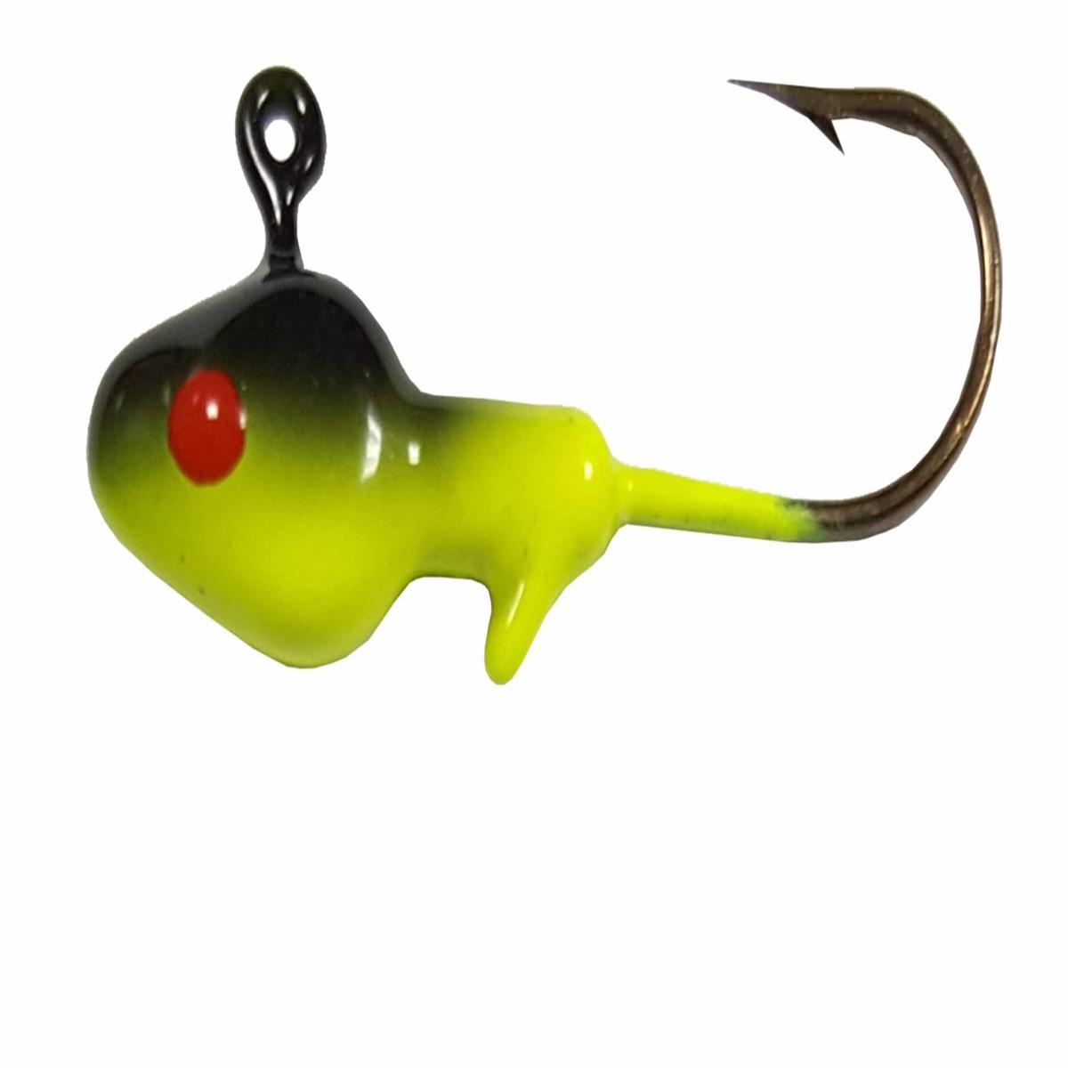 Big Bite Baits 1/4oz Minnow Head Jig 10-Pack (Black/Chartreuse)