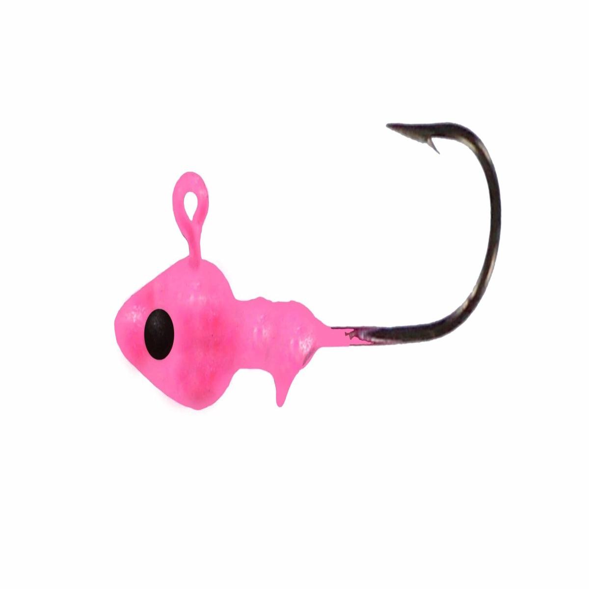 Big Bite Baits 1/4oz Minnow Head Jig 10-Pack (Pink/Black Eye)