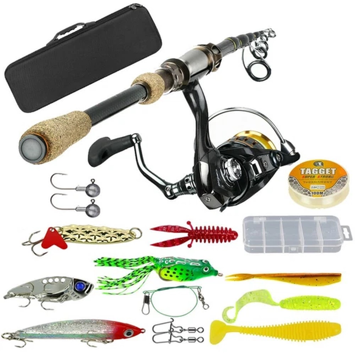 Fishing Rod and Reel Combos Carbon Fiber Telescopic Fishing Pole with Reel Combo