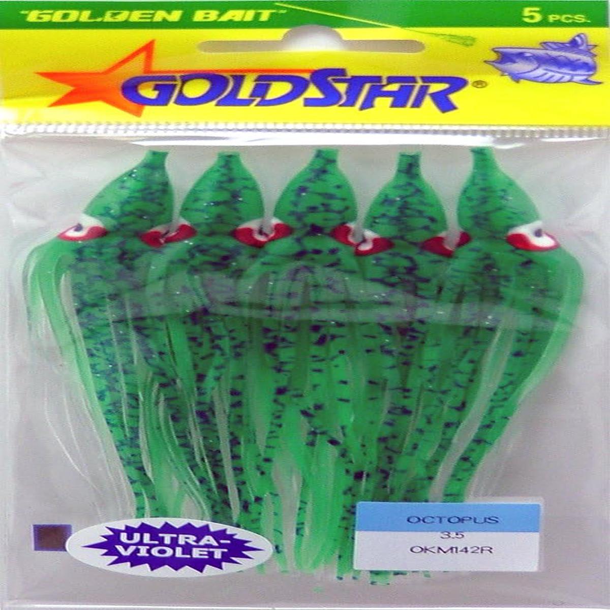 Silver Horde Octopus Squid 5-Pack (UV Green)