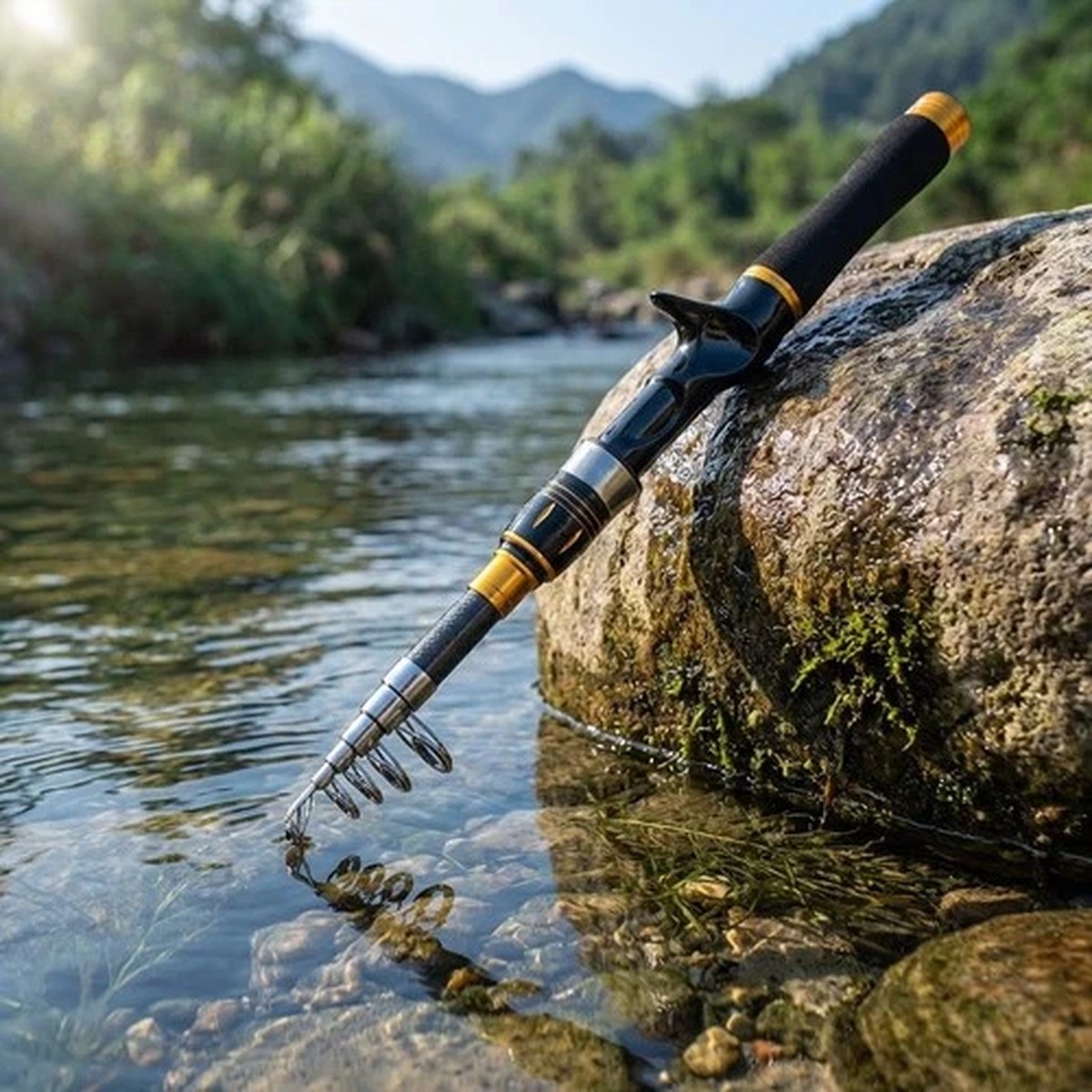 Telescopic Rod Collapsible Pole Multi-layer Carbon Cloth Reinforced Wrapping