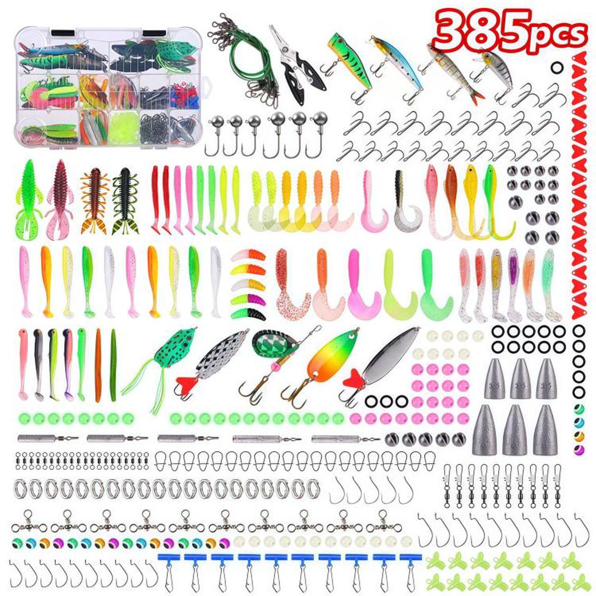 Escae Artificiales Multi-Articulatae Minnow, Hamus Crankbait, Instrumenta Piscatoria, 385 Peciae/Capsa