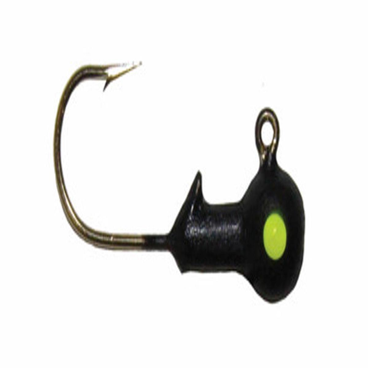 Big Bite Jig Single Eye Jighead 1/8oz Black/Chartreuse Eye
