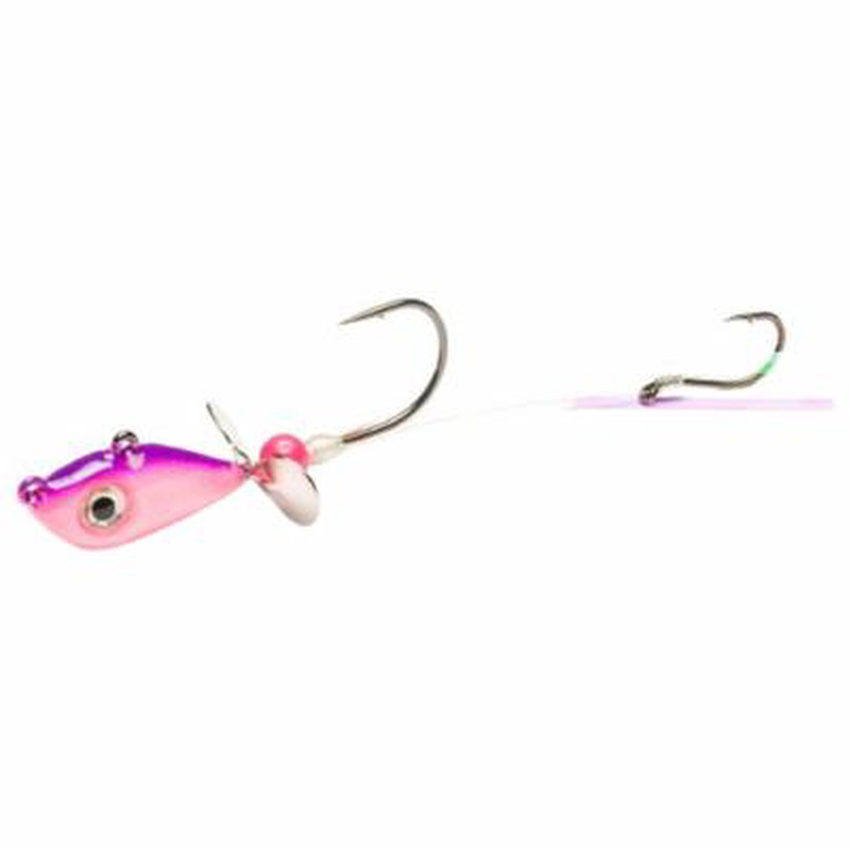 Mustad Addicted Walleye Death Spinner Jig | Pink-White; 3/4 Oz.