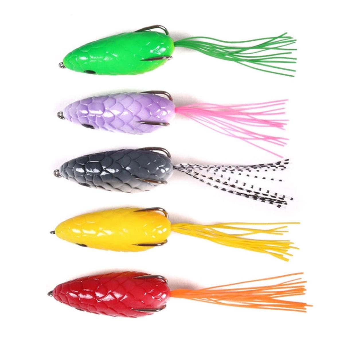 5 colores/series HENGJIA FO035 Lua Escae Simulacreae Pellis Serpentis Tonitrualis Brogue Esca Piscatoria Nigripis, 6cm 10g