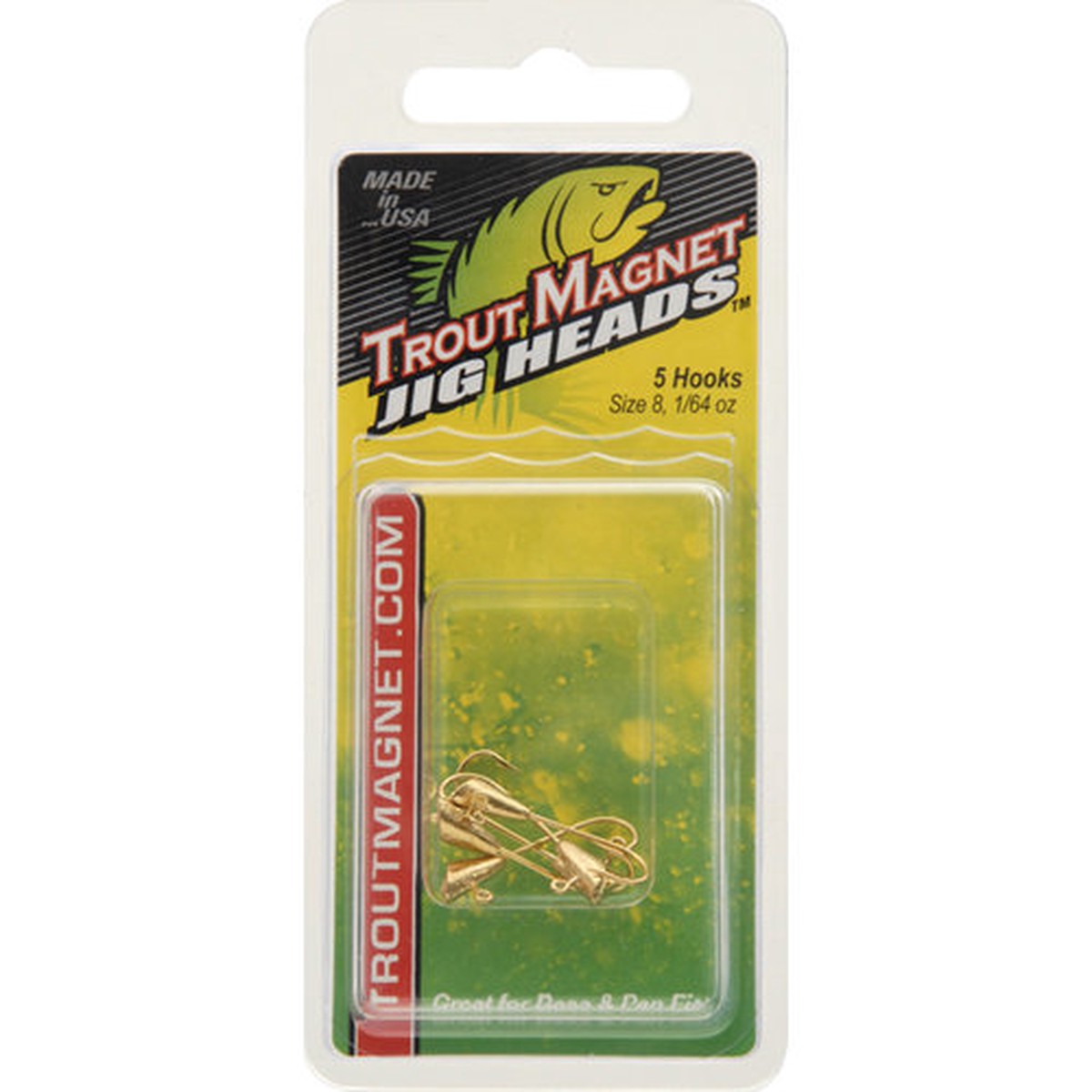 Leland's Trout Magnet Replacement Jig Heads - 5 Piece Pack Yellow