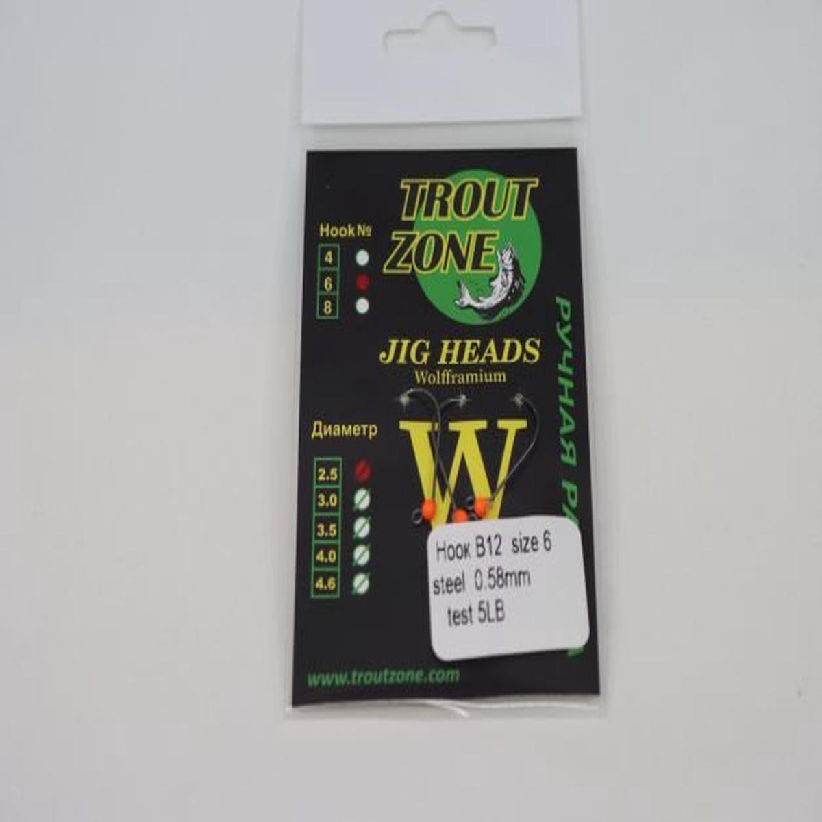 Trout Zone Jig Heads Tungsten size #6 (barbless)