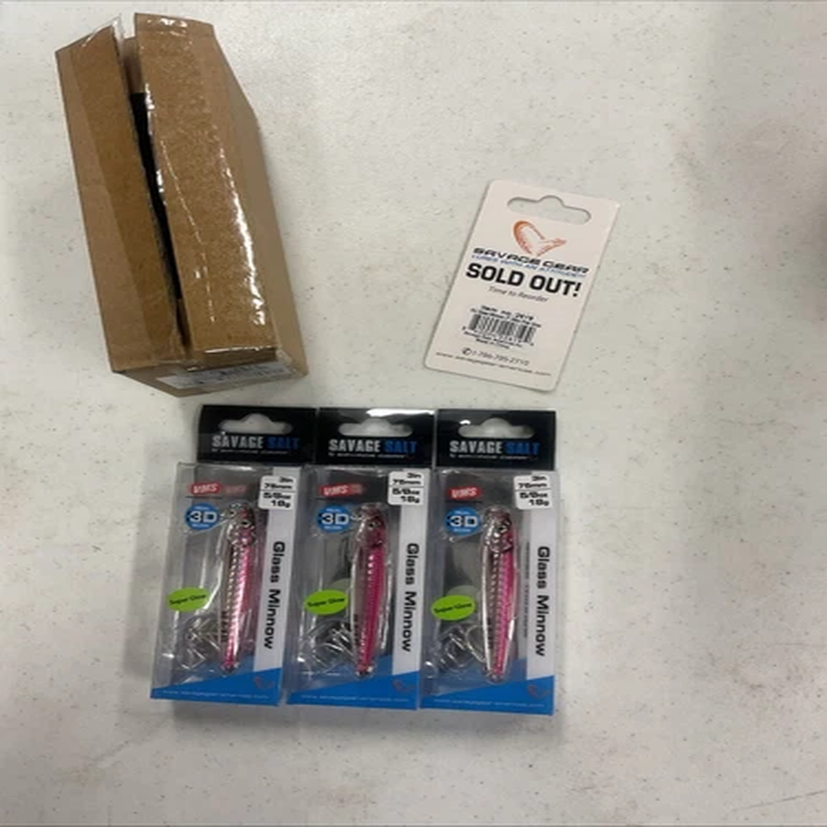 (3) Savage Gear Glass Minnow 3 5/8oz Pink Glow Item#2619