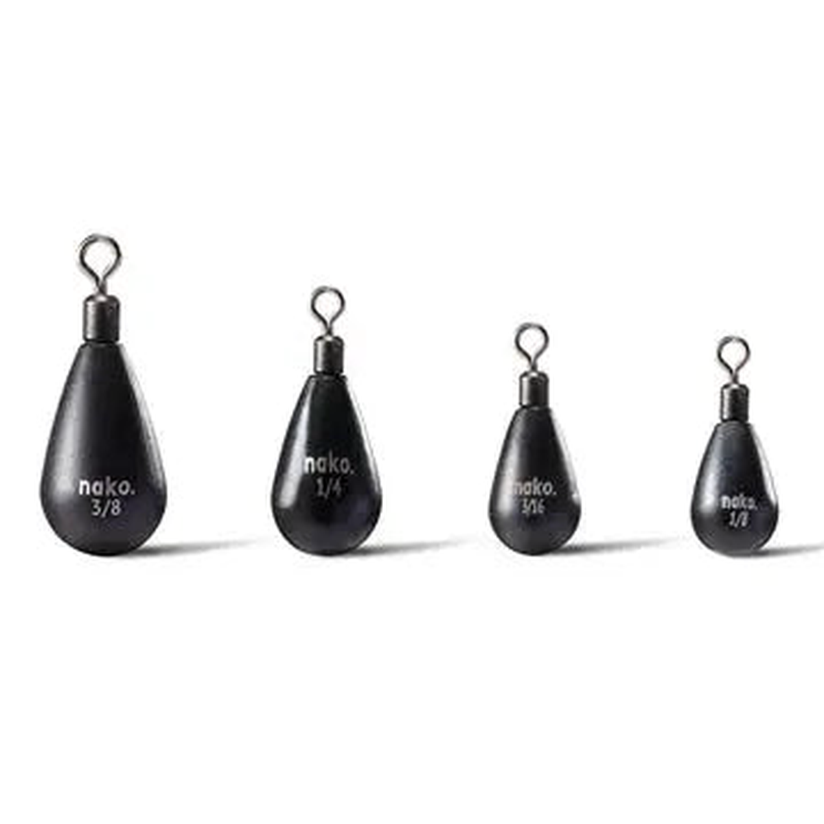 Nako Tungsten Tear Free Rig Weights -1/8oz Black 5pk