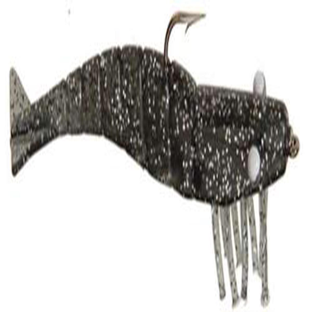 D.O.A 3" RIGGED SHRIMP 3/PK FSH3-3P-307 Smoke Silver Glitter