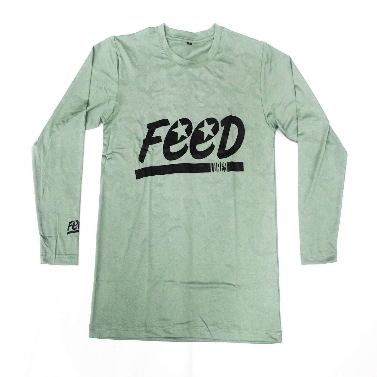 Feed T-Shirt Dry Fit Long Sleeve Size M Hunter Green (2177)