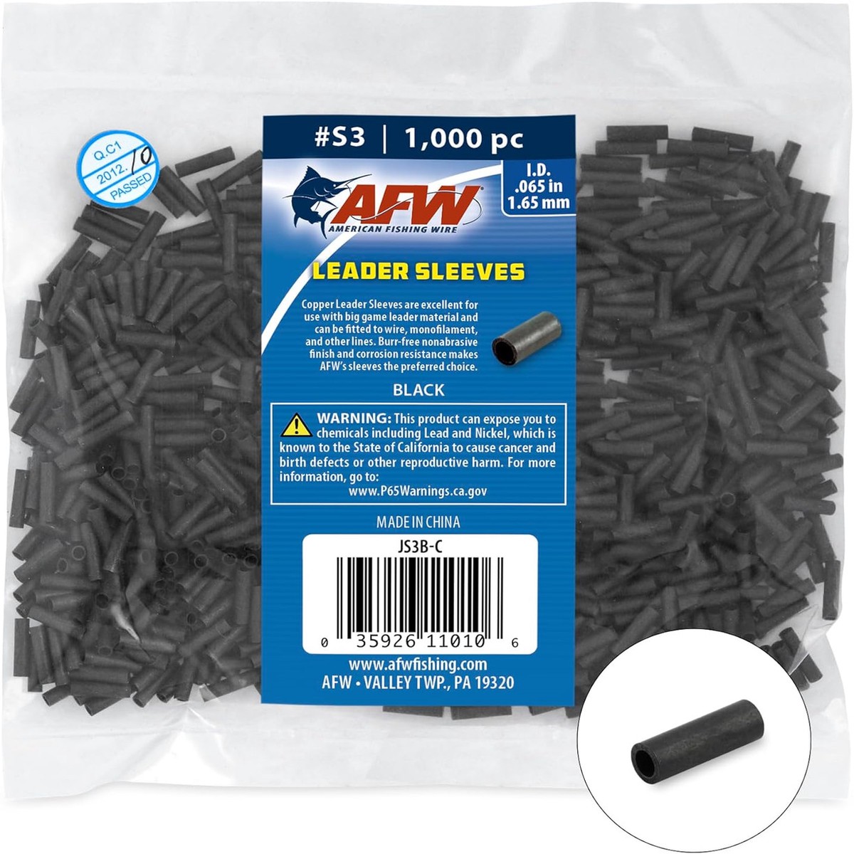 AFW American Fishing Wire Single Barrel Leader Sleeves