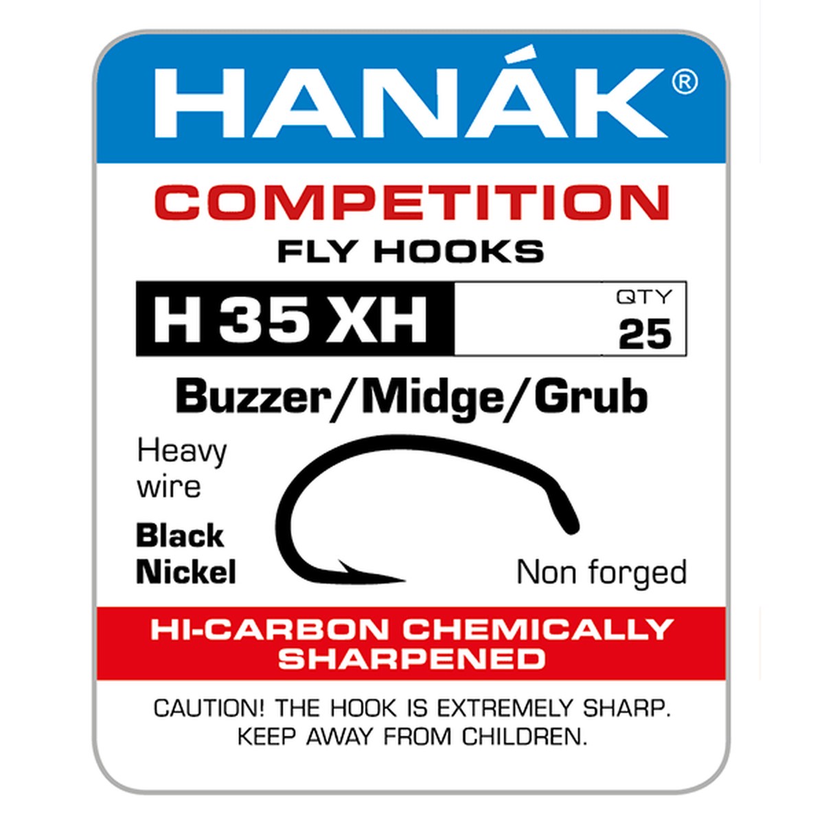 Hanak H 35 XH Barbed Buzzer/Midge/Grub Hooks